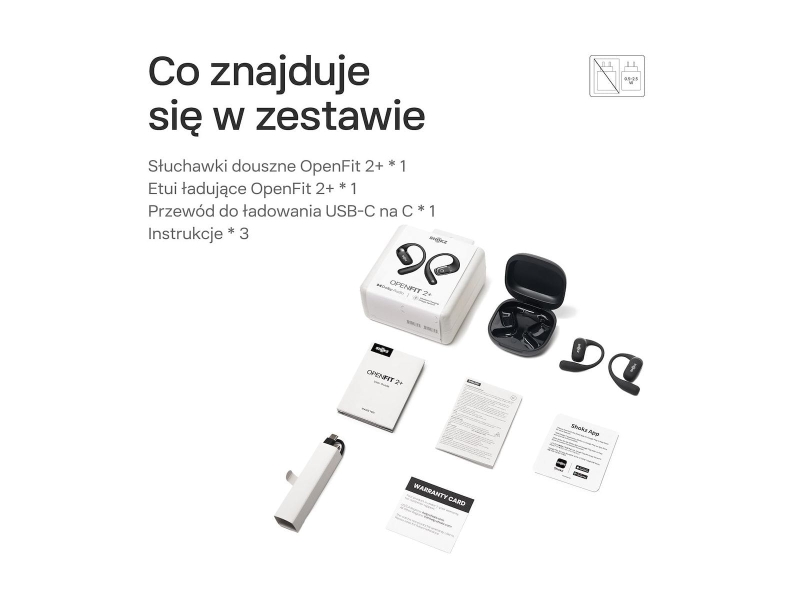 Słuchawki Shokz OpenFit 2+ czarne