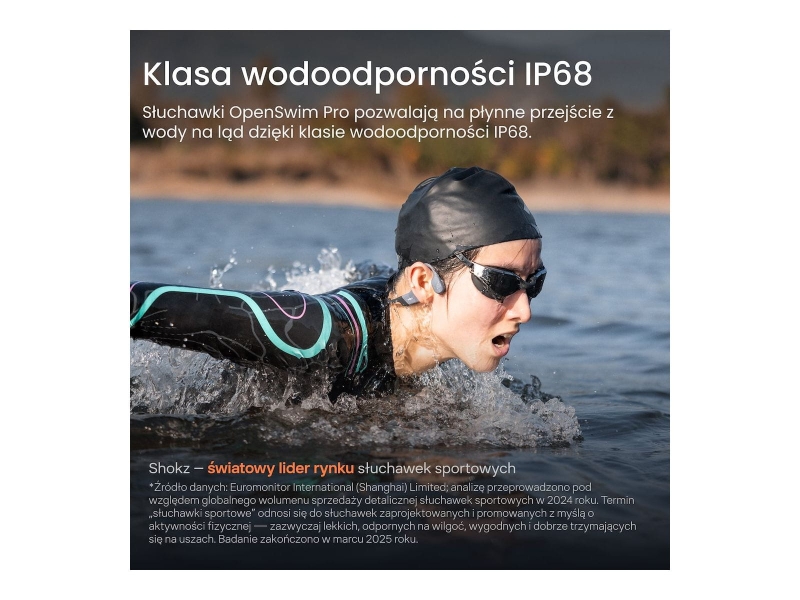 Słuchawki Shokz OpenSwim Pro szare
