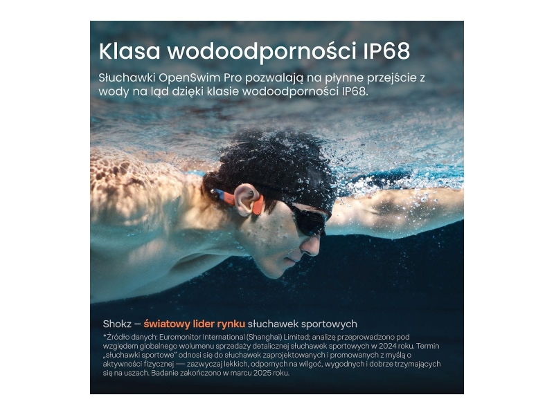Słuchawki Shokz OpenSwim Pro czerwone