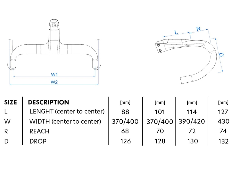 Kierownica zintegrowana kokpit WILIER F-BAR SLR 101 370/400 black mat