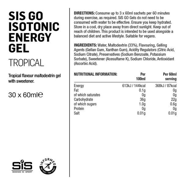 Żel SIS GO Isotonic Energy Owoce tropikalne 60ml