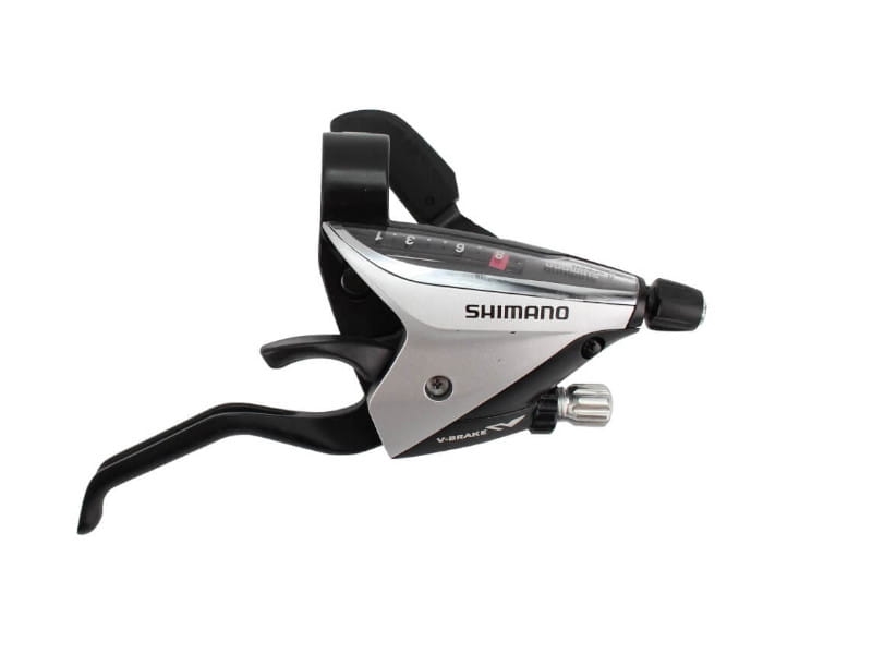 Klamkomanetka - dźwignia przerzutki / hamulca  prawa Shimano St Ef65 8 rzędowa - Srebrna