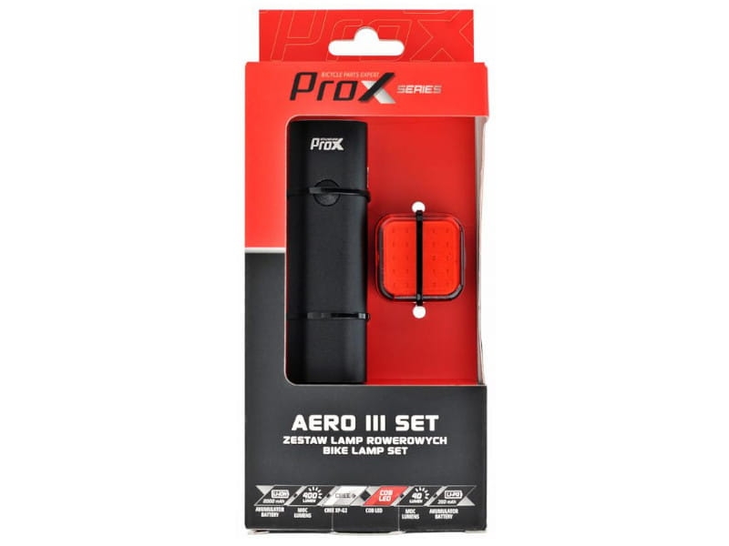 Zestaw oświetleniowy PROX AERO III SET 400Lm + APUS 40Lm USB